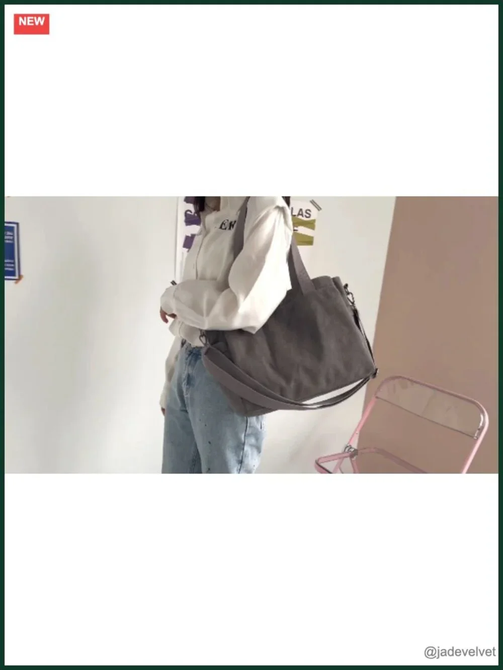 Canvas Hobo Handbag Multi Compartment Large Tote Crossbody Purse